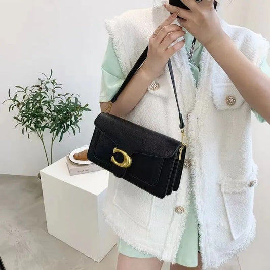 Fashion Bag Women's Handbag Light Luxury Vintage Simple Shoulder Crossbody Fashion Bag Casual Designer Solid Color Totes French Underarm Bag